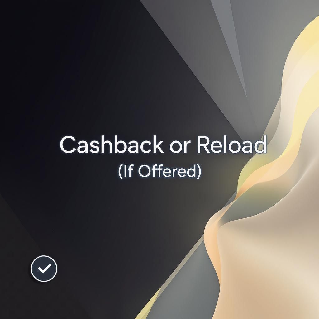 Cashback or Reload (If Offered)
